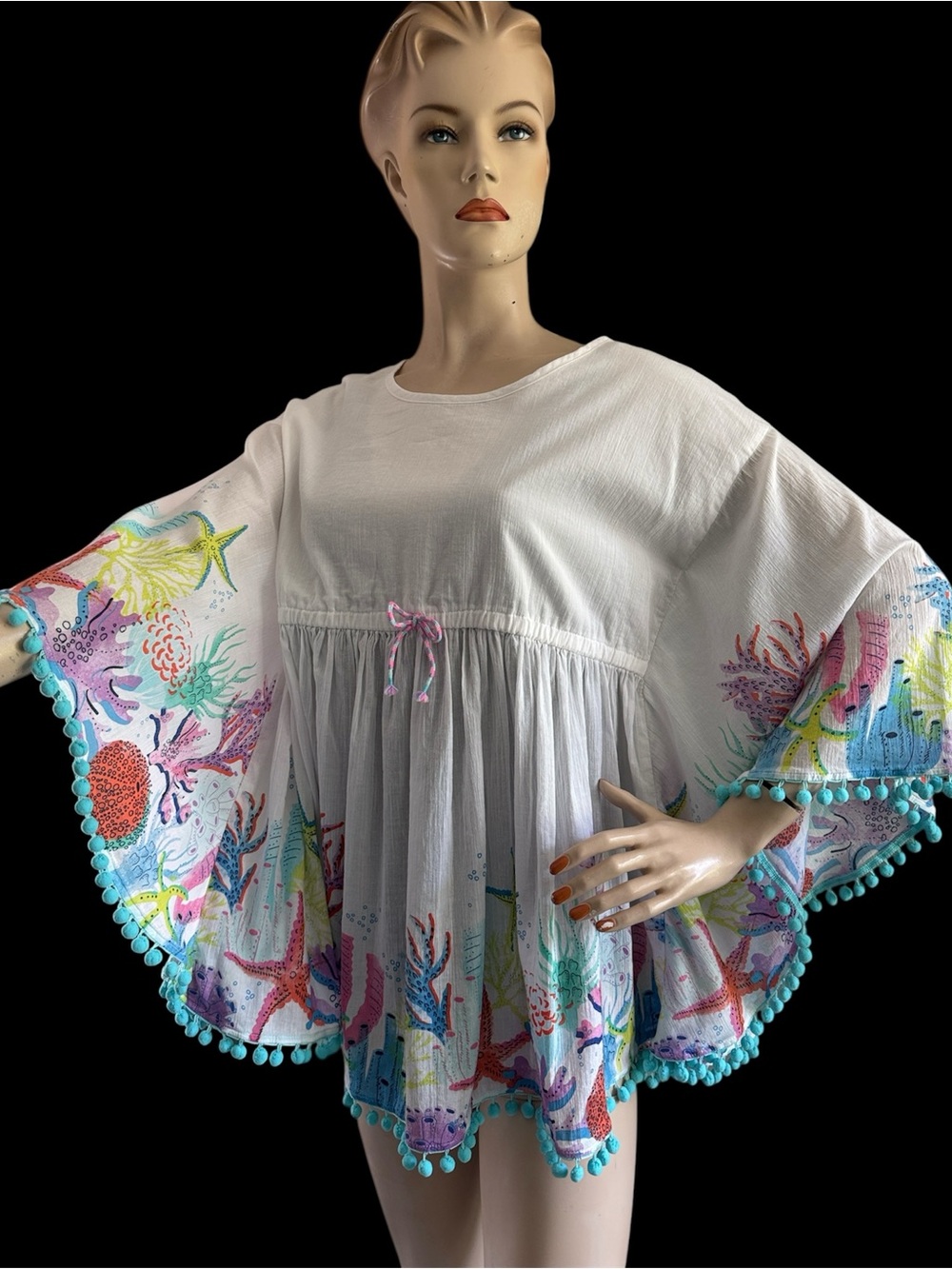 Cat & Jack Beach Top Cover Up with Pom Pom’s